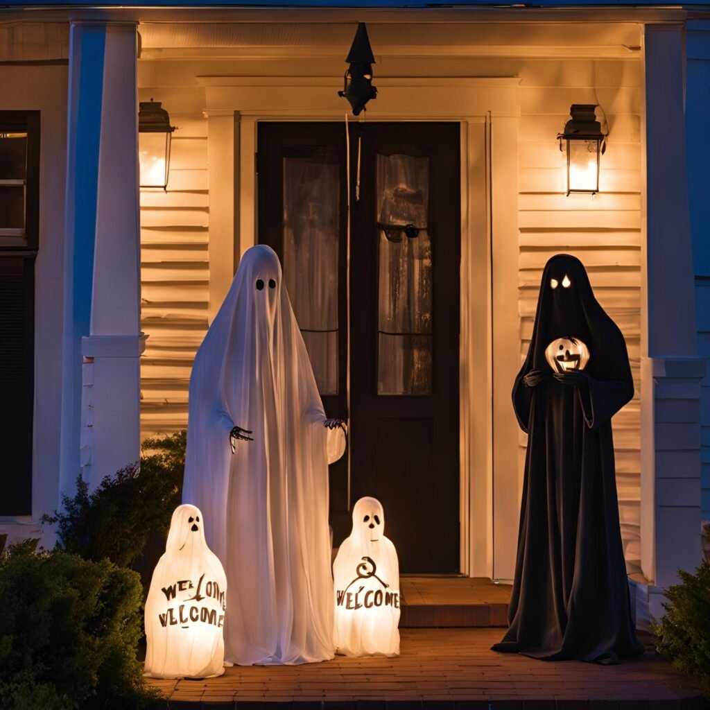 floating ghost porch halloween decor