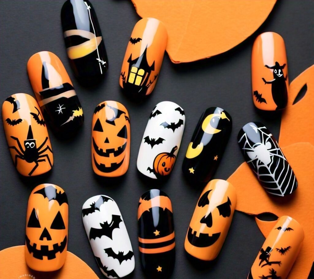 halloween symbols nail art designs