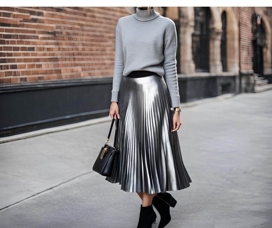 Christmas outfit ideas midi skirt