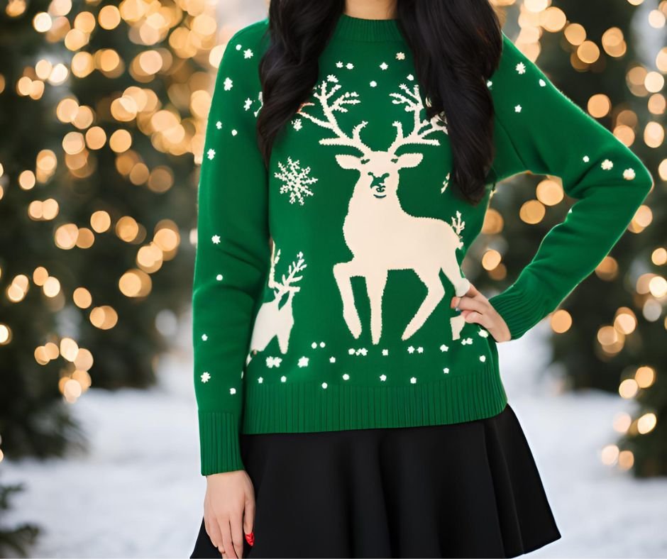 Christmas outfit ideas reindeer sweater