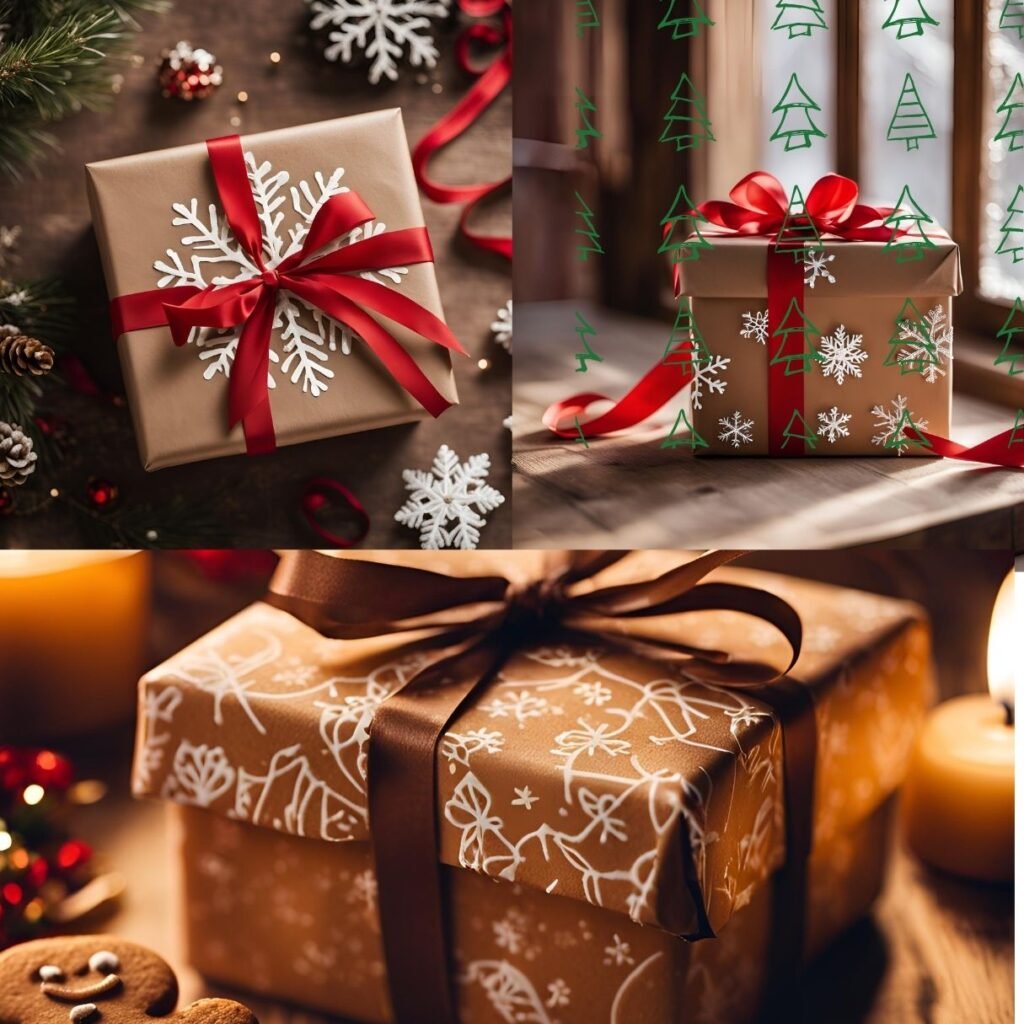 Christmas gift wrapping ideas painted design